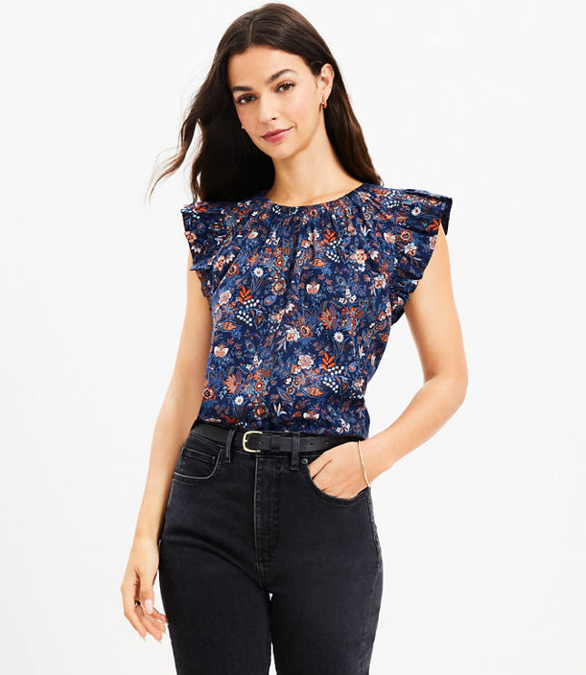 Loft flutter store sleeve top