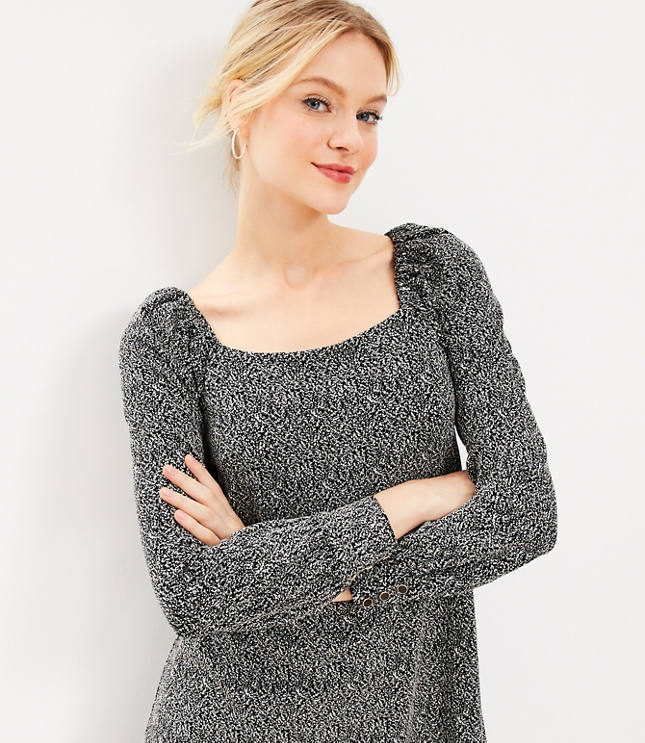 Cable Half Zip Sweater Dress - Pebble Grey Heather