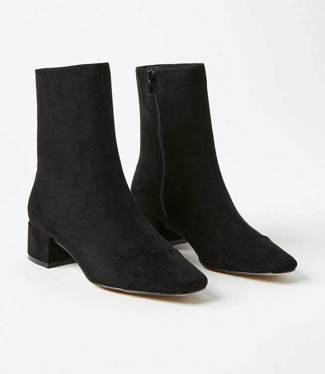 Cap toe outlet ankle boots