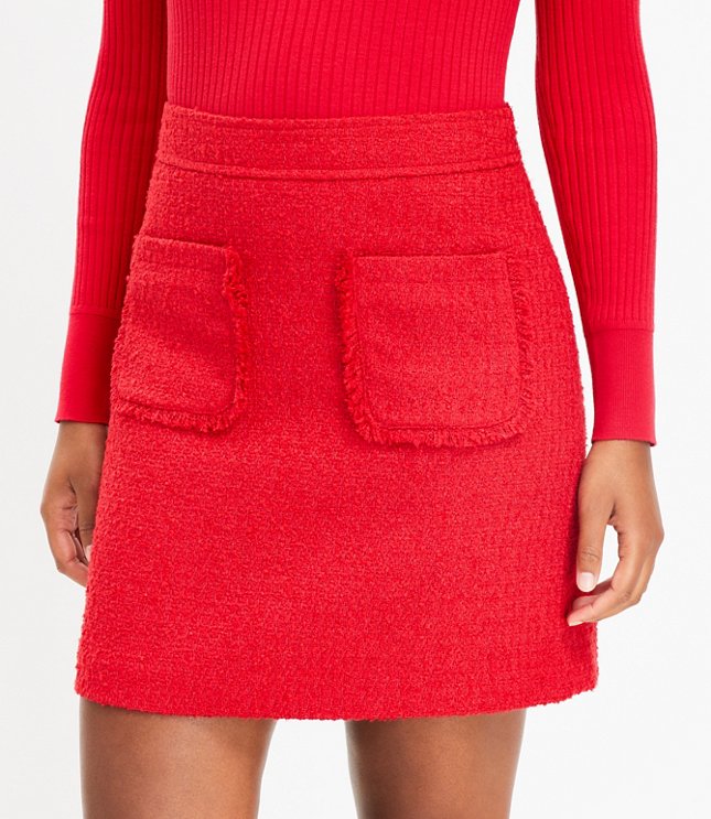 Textured Tweed Pocket Skirt