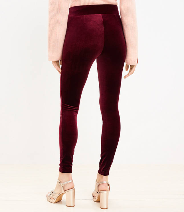 Burgundy Velvet Legging