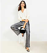 Side Zip Wide Leg Pants in Sequin carousel Product Image 2