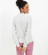 Pointelle Ruffle Neck Sweater carousel Product Image 3