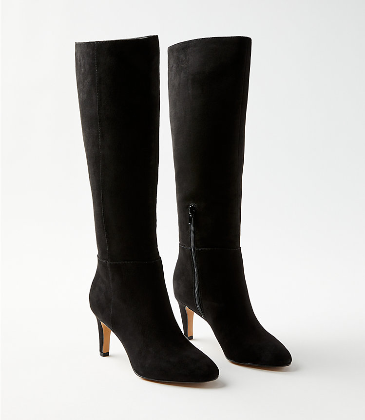 Seamed Heeled Tall Boots image number null