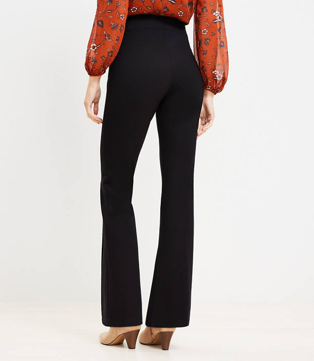 Tall Pintucked Pull On Flare Pants in Sculpting Ponte