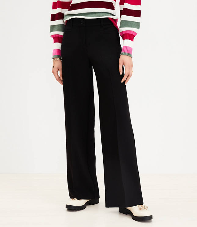 Petite Mariner Wide Leg Pants in Crepe