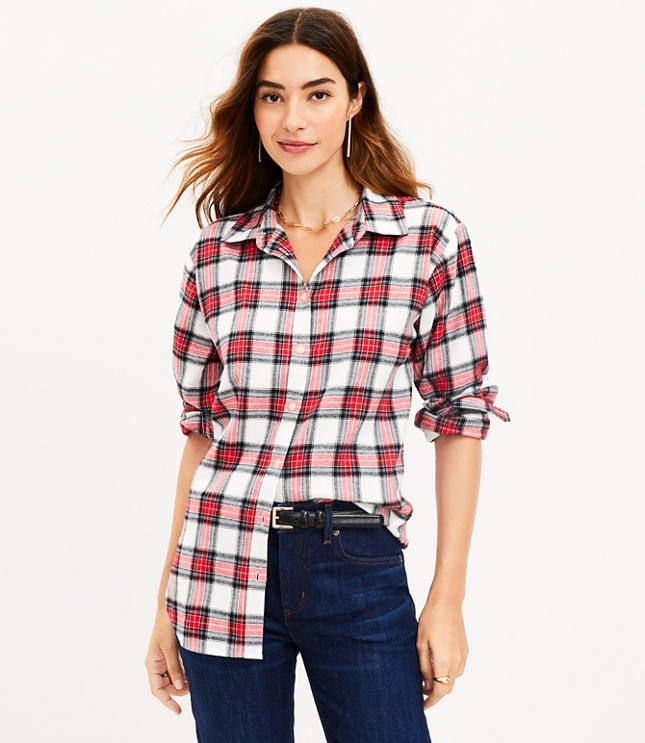 Plaid Flannel Everyday Tunic Shirt