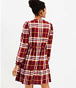 Plaid Side Tie Flare Dress carousel Product Image 3