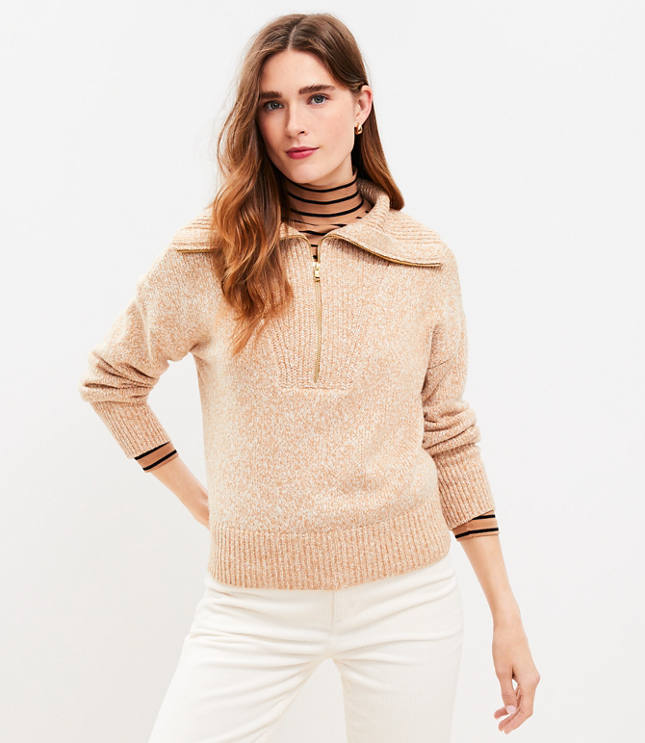 Heathered Turtleneck Poncho Sweater