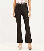 Coated High Rise Kick Crop Jeans in Brown carousel Product Image 1
