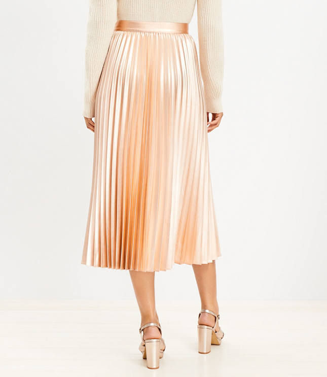 Metallic pleated skirt clearance petite