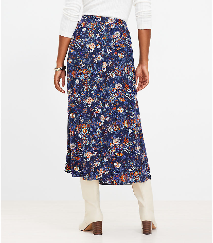Petite Garden Wrap Midi Skirt