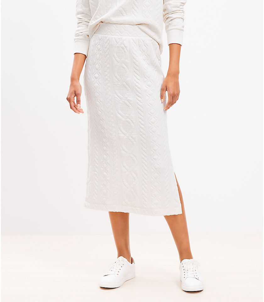 Lou & Grey Quilted Cable Midi Skirt