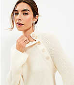 Ribbed Button Neck Flare Sleeve Sweater carousel Product Image 2