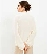Ribbed Button Neck Flare Sleeve Sweater carousel Product Image 3
