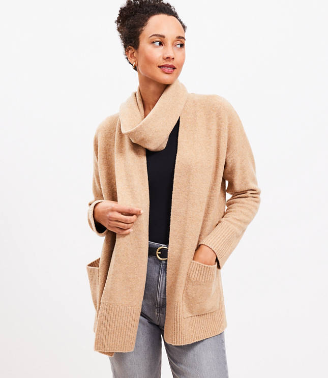 Textured Tweed Open Sweater Jacket