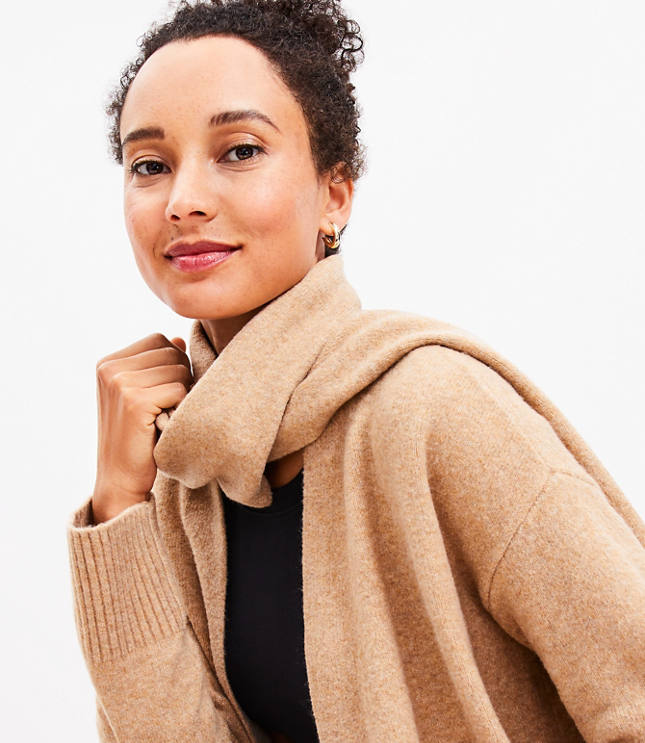 Textured Tweed Open Sweater Jacket