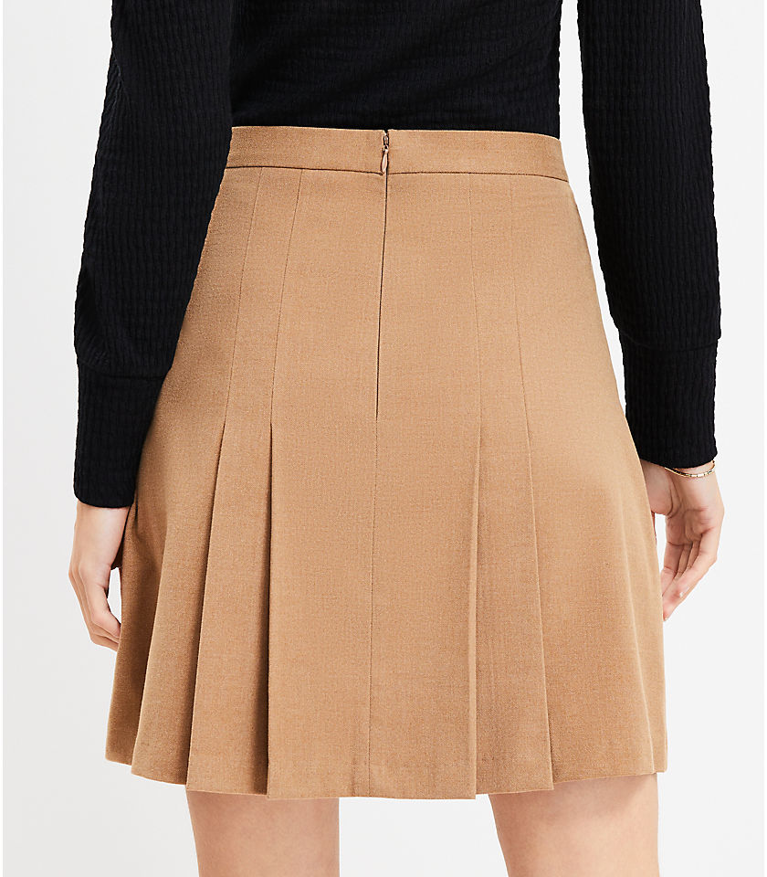 Petite Brushed Flannel Pleated Pocket Skirt