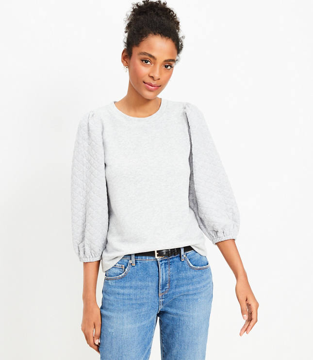 Cozy Quilted Sleeve Sweatshirt