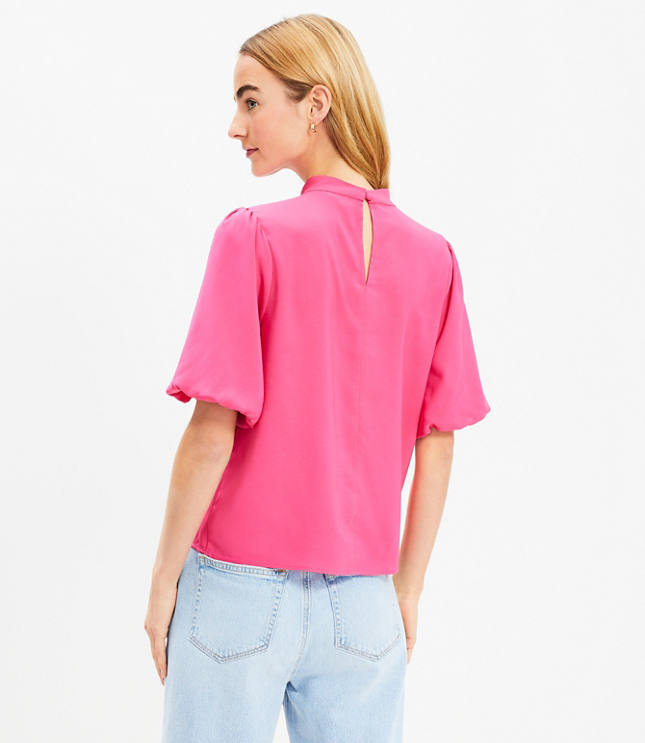 Twist Bubble Sleeve Blouse