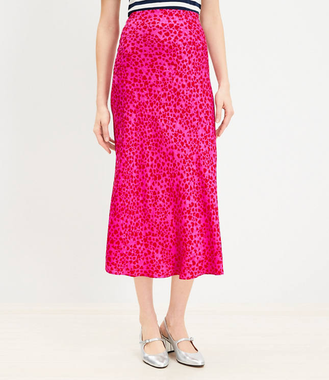 Pink love heart midi skirt hotsell