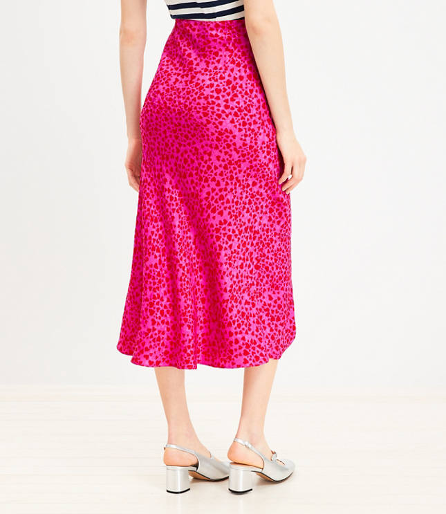 Pink heart midi skirt sale