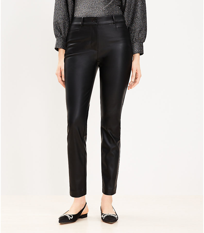 Curvy Sutton Skinny Pants in Faux Leather