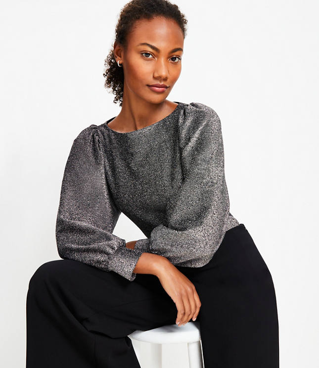 Petite Ribbed Boatneck Top