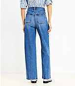 Petite Mariner High Rise Wide Leg Jeans in Vivid Light Indigo Wash carousel Product Image 3
