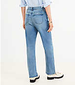Petite Crisscross Waist High Rise Straight Jeans in Authentic Vintage Mid Wash carousel Product Image 3