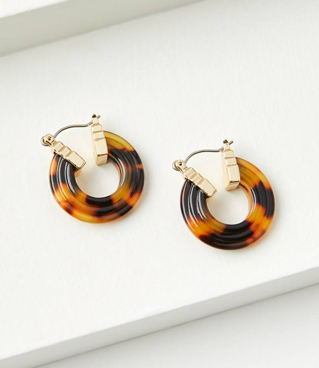 Tortoiseshell Print Hoop Earrings