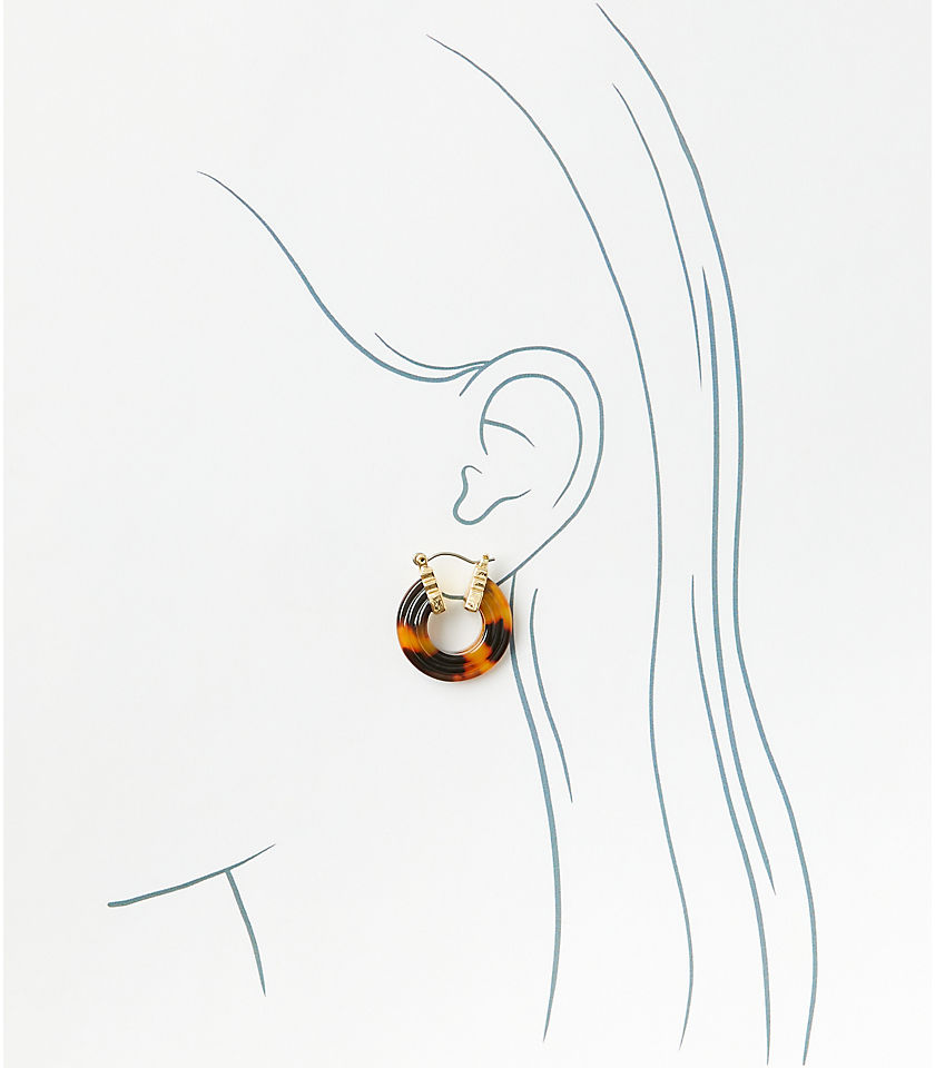 Tortoiseshell Print Hoop Earrings