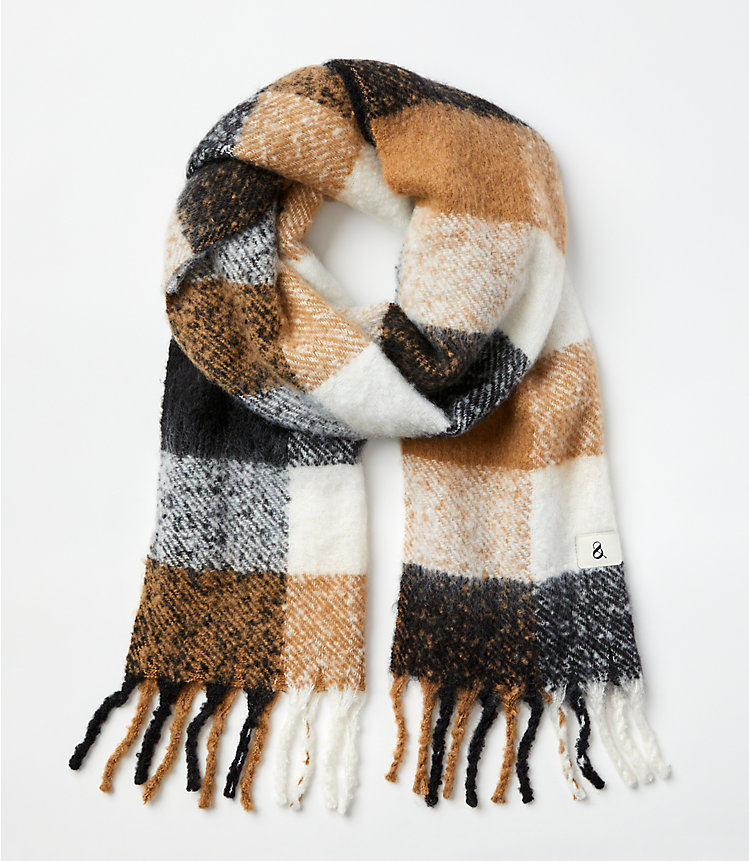 Lou & Grey Fluffy Plaid Blanket Scarf image number null
