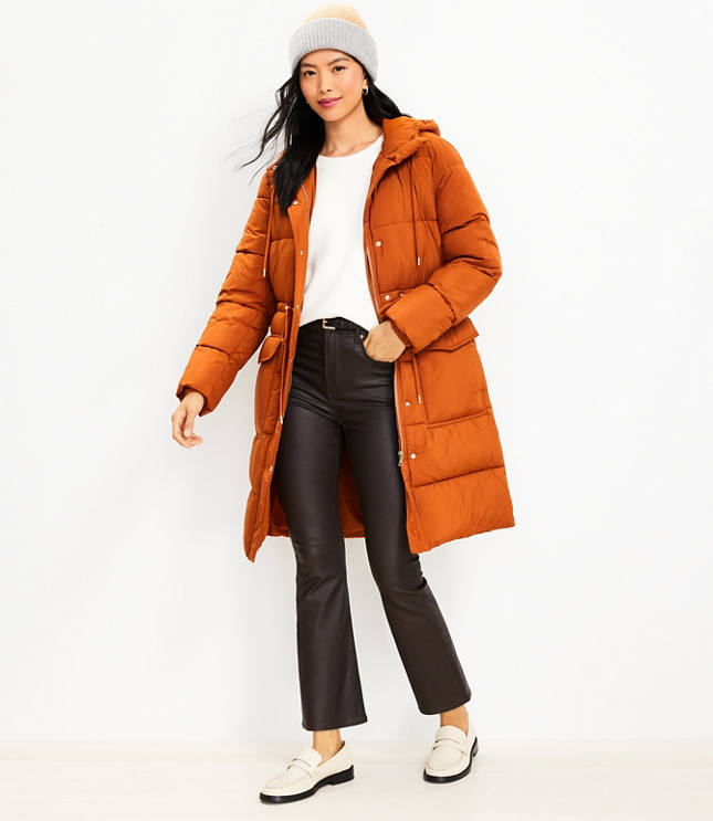 Petite long puffer discount coat