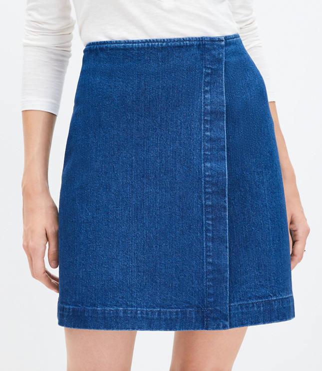 Loft denim 2024 wrap skirt