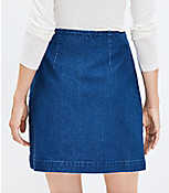 Denim Wrap Skirt in Clean Dark Wash carousel Product Image 4