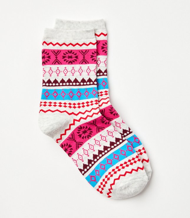 Mountain Fair Isle Crew Socks