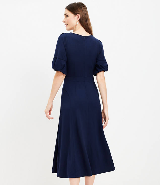 Warehouse balloon 2025 sleeve ponte dress