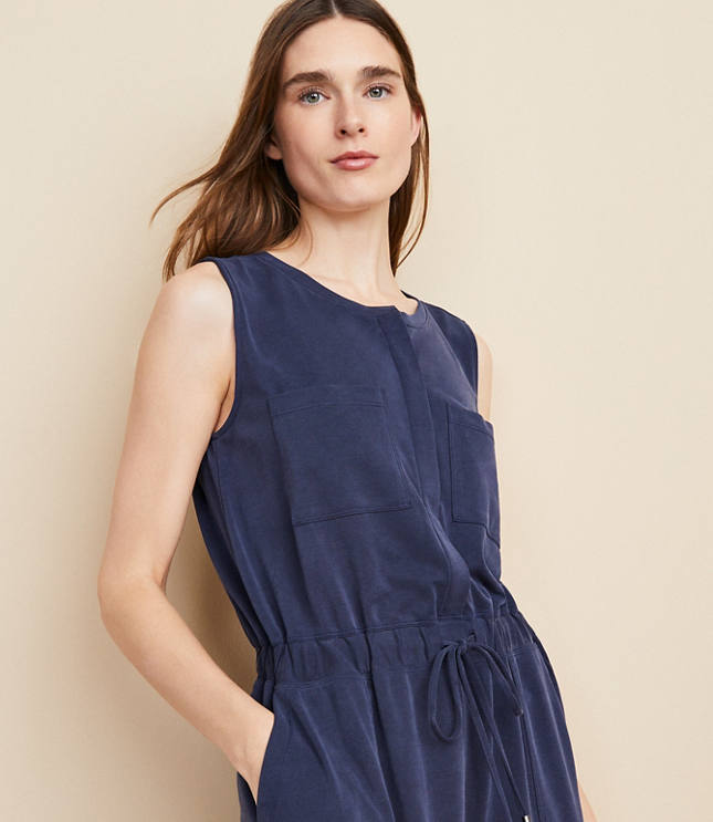 Lou & Grey Sandwashed Midi Pocket Shirtdress