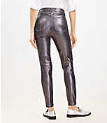 Coated High Rise Skinny Jeans in Pewter Metallic carousel Product Image 3