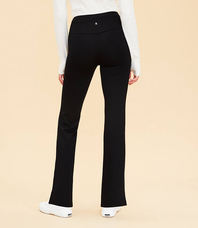 Lou & Grey Side Slit V-Waist Sporty Ponte Flare Pants