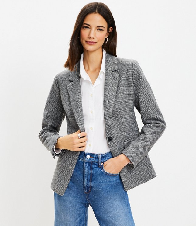 Loft Petite Ribbed Relaxed Open Sweater Blazer