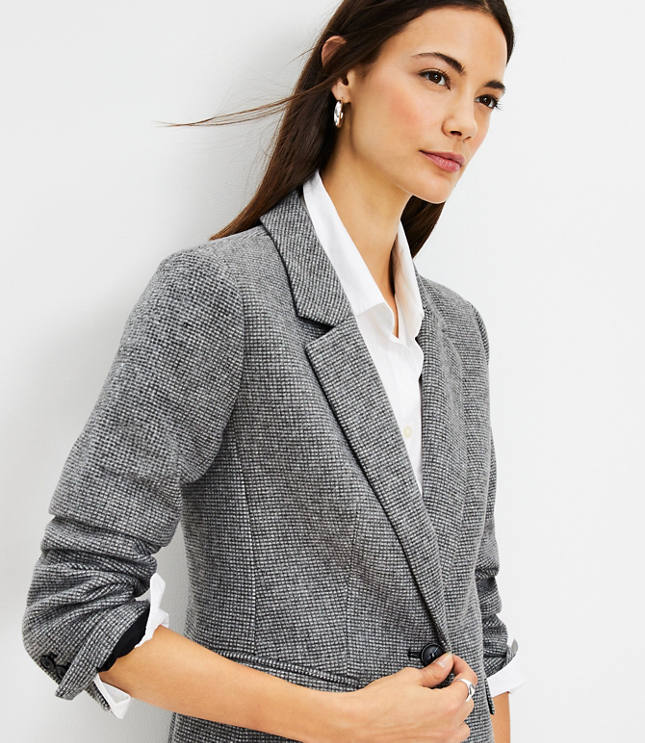 Petite Brushed Knit Modern Blazer