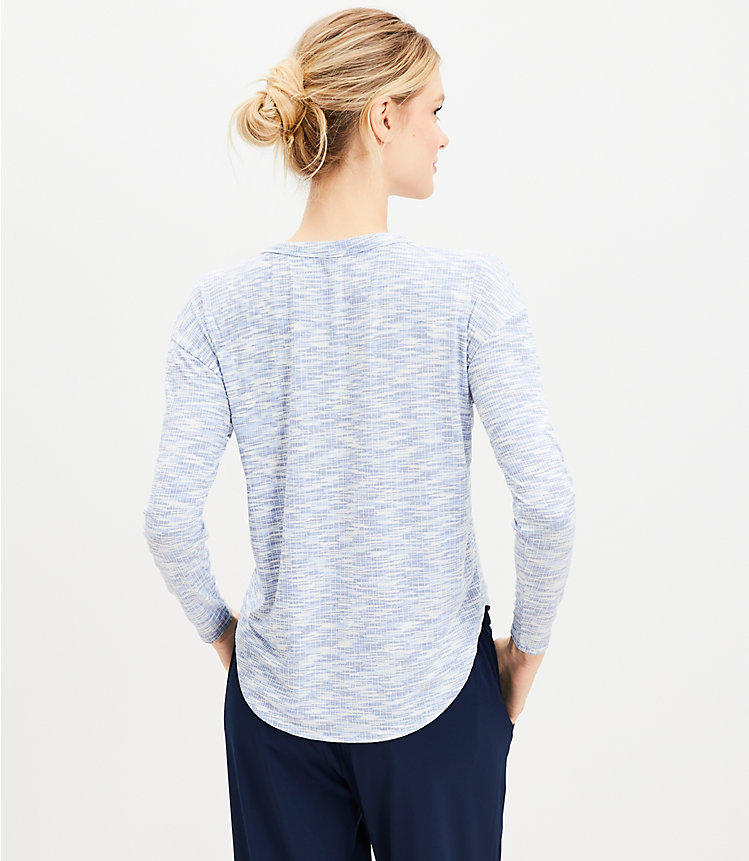 Lou & Grey Marled Ribbed Shirttail Top image number 2