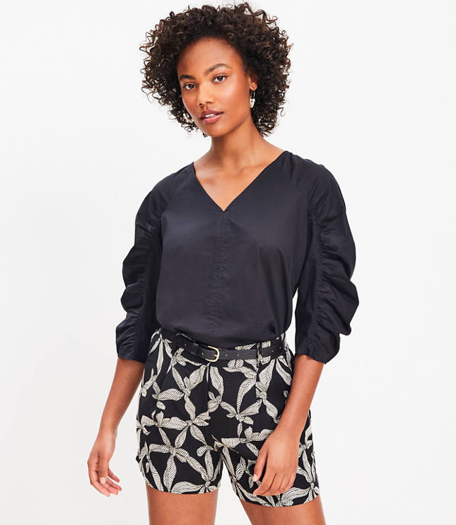 Paisley Bell Sleeve Blouse - Black