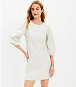 Faux Leather Puff Sleeve Flare Dress carousel Product Image 1