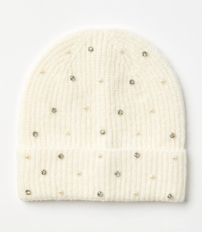 Pearlized Sparkle Ribbed Beanie