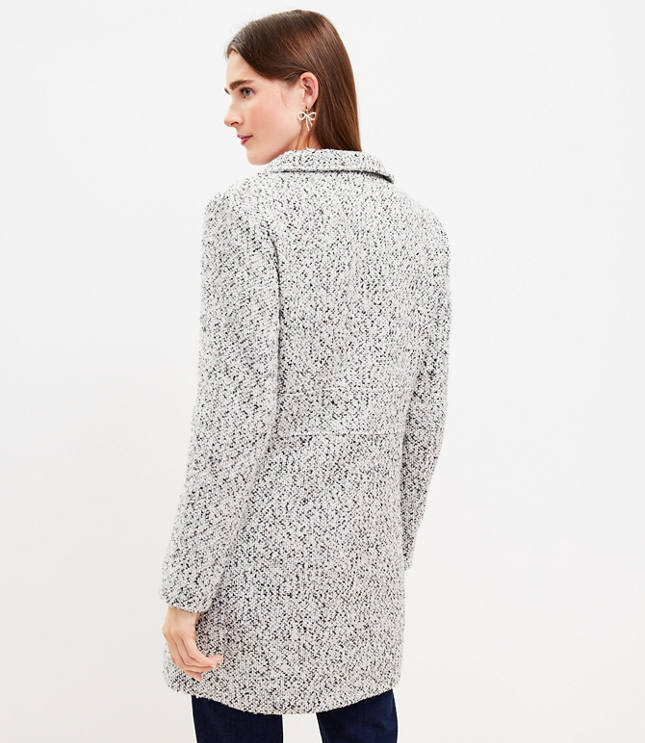 Boucle funnel shop neck coat