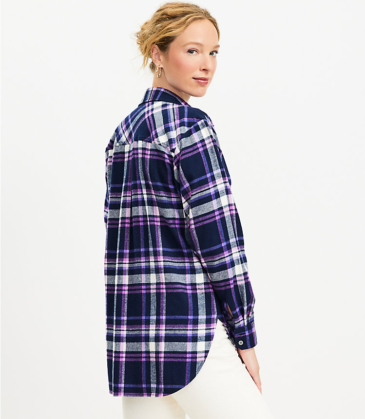 Petite Flannel Everyday Tunic Shirt image number 2