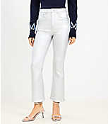 High Rise Kick Crop Jeans in Silver Metallic carousel Product Image 1